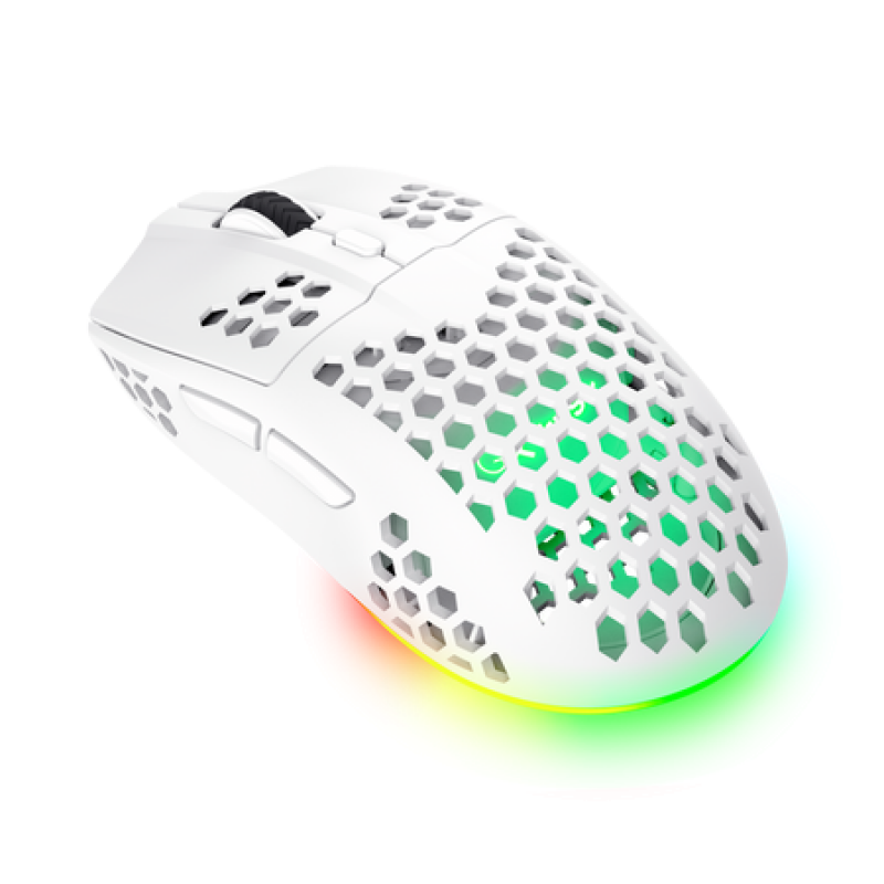 MOUSE GAMER GXTRUST 929W HELOX INALÁMBRICO RECARGABLE ULTRALIVIANO RGB BLANCO