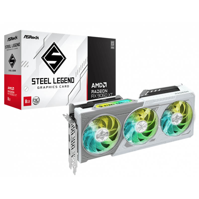 PLACA DE VIDEO ASROCK RX9060XT 8GB OC STEEL LEGEND WHITE