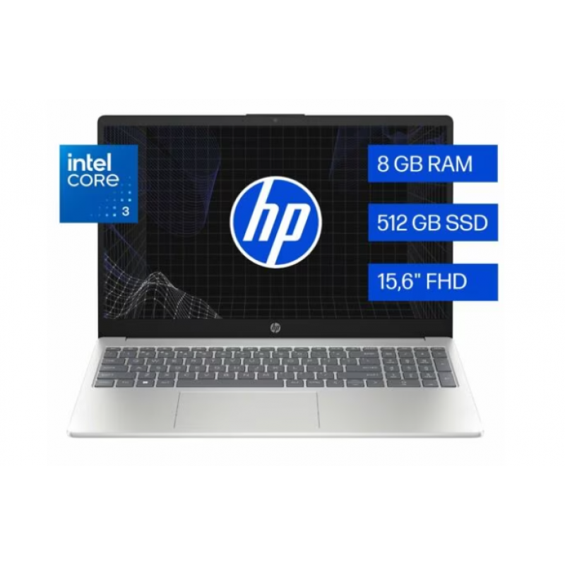 NOTEBOOK  HP 15 INTEL CORE 3 15.6 FHD C3-100U 8G DDR5 512G W11H
