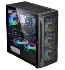 GABINETE ALUNA AL-359 C/FUENTE 600W 80 PLUS WHITE | 3 COOLER + CONTROLADORA RGB