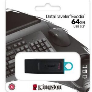 PEN DRIVE 64GB KINGSTON EXODIA 3.2 DTX NEGRO