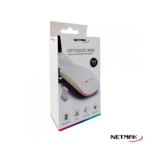 MOUSE NETMAK WS NM-W90 INALAMBRICO RETROILUMINADO BLANCO CON BATERIA RECARGABLE